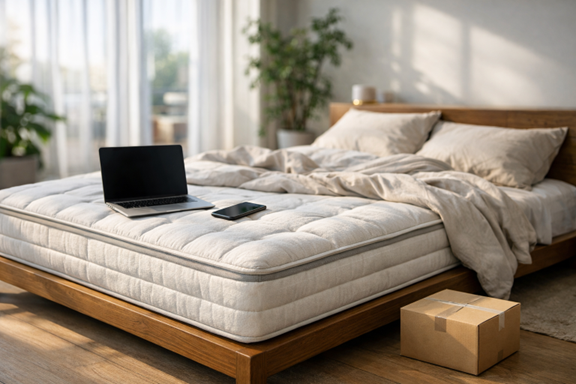 fiktives Beitragsbild mit Matratzen und Toppern